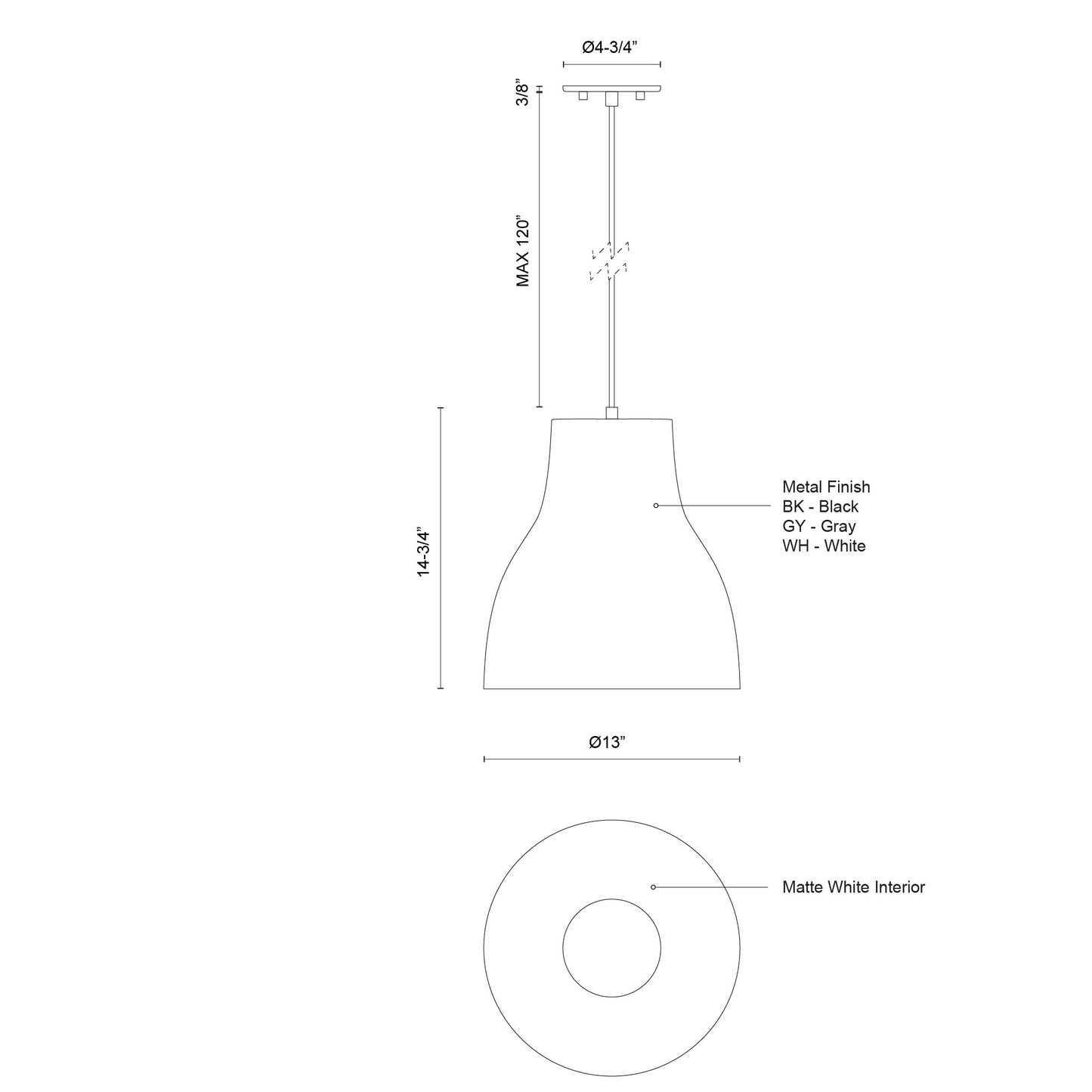 Cradle 13-in Pendant