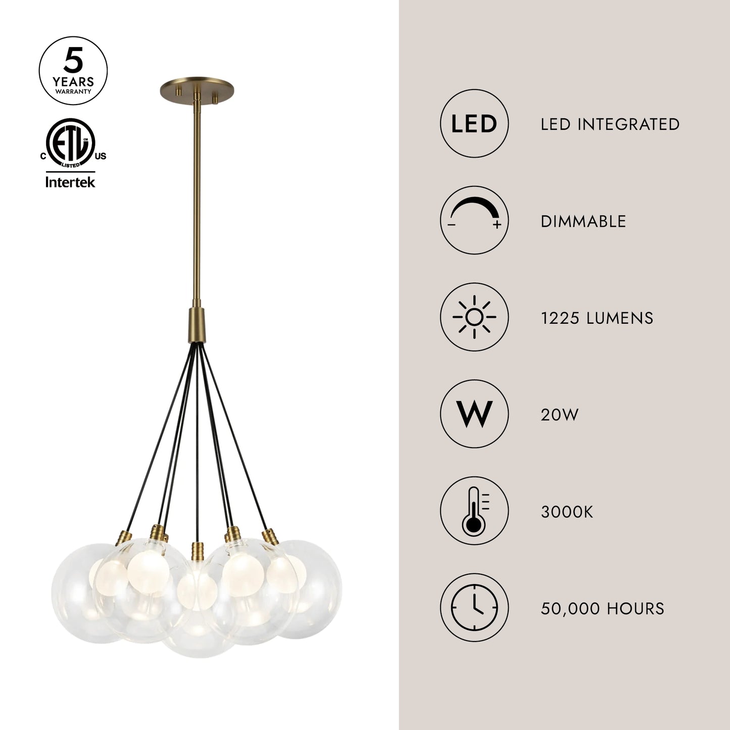 Bolla 17-in Chandelier
