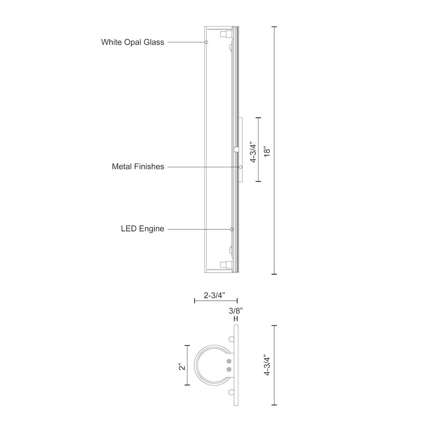 Bute 18-in Wall Sconce