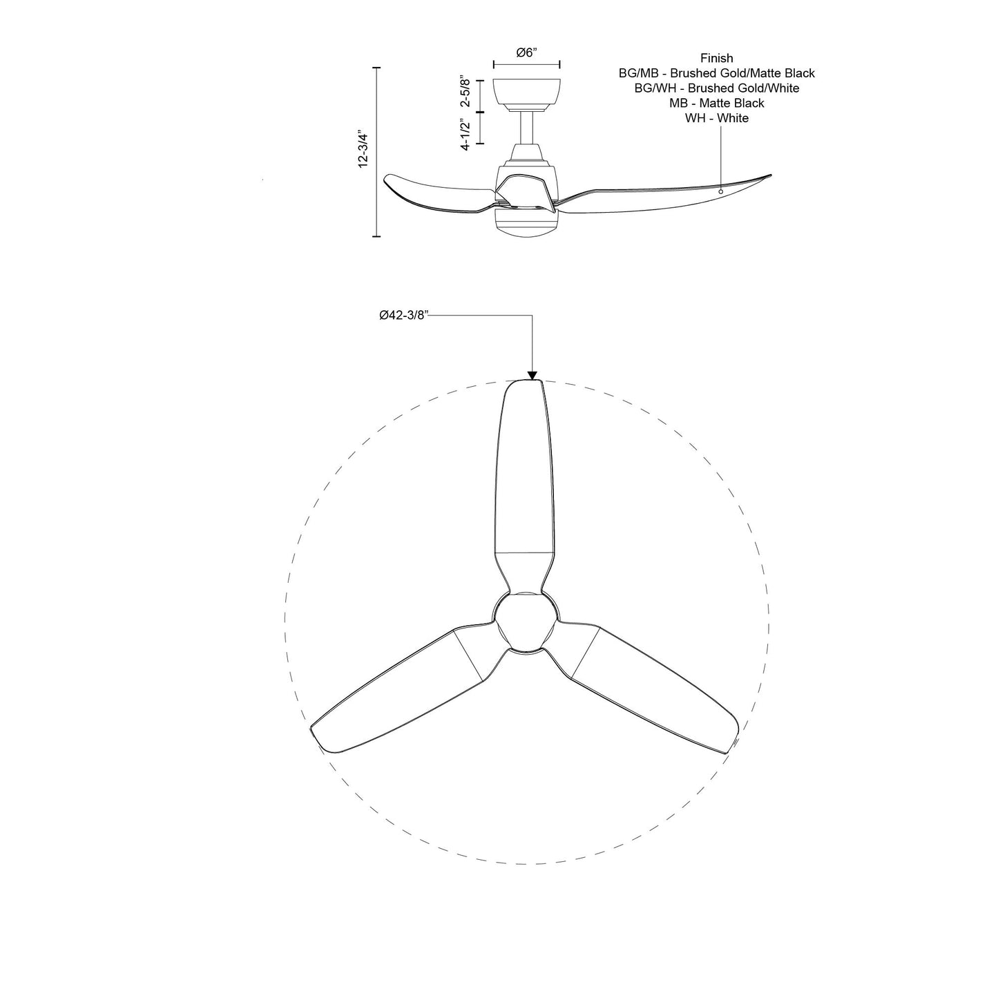 Hugo 42-in Exterior Ceiling Fan