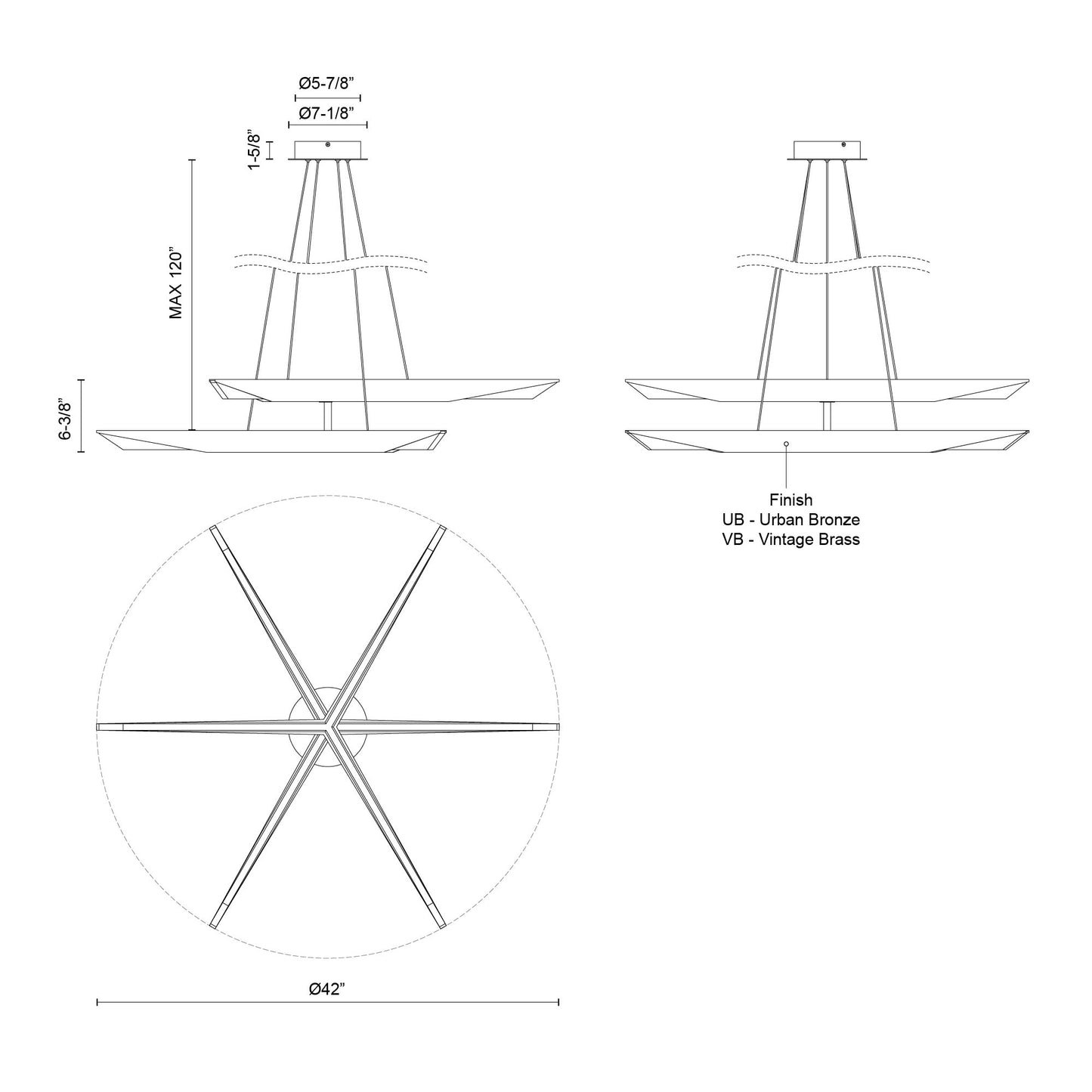 Tachi 42-in Chandelier