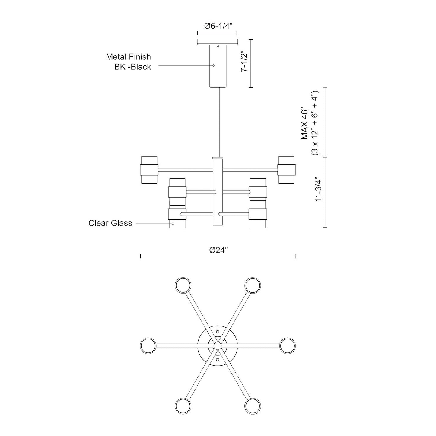 Copenhagen 24-in 3 Layer Exterior Pendant