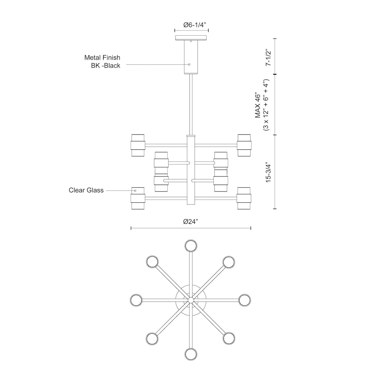 Copenhagen 24-in 4 Layer Exterior Pendant