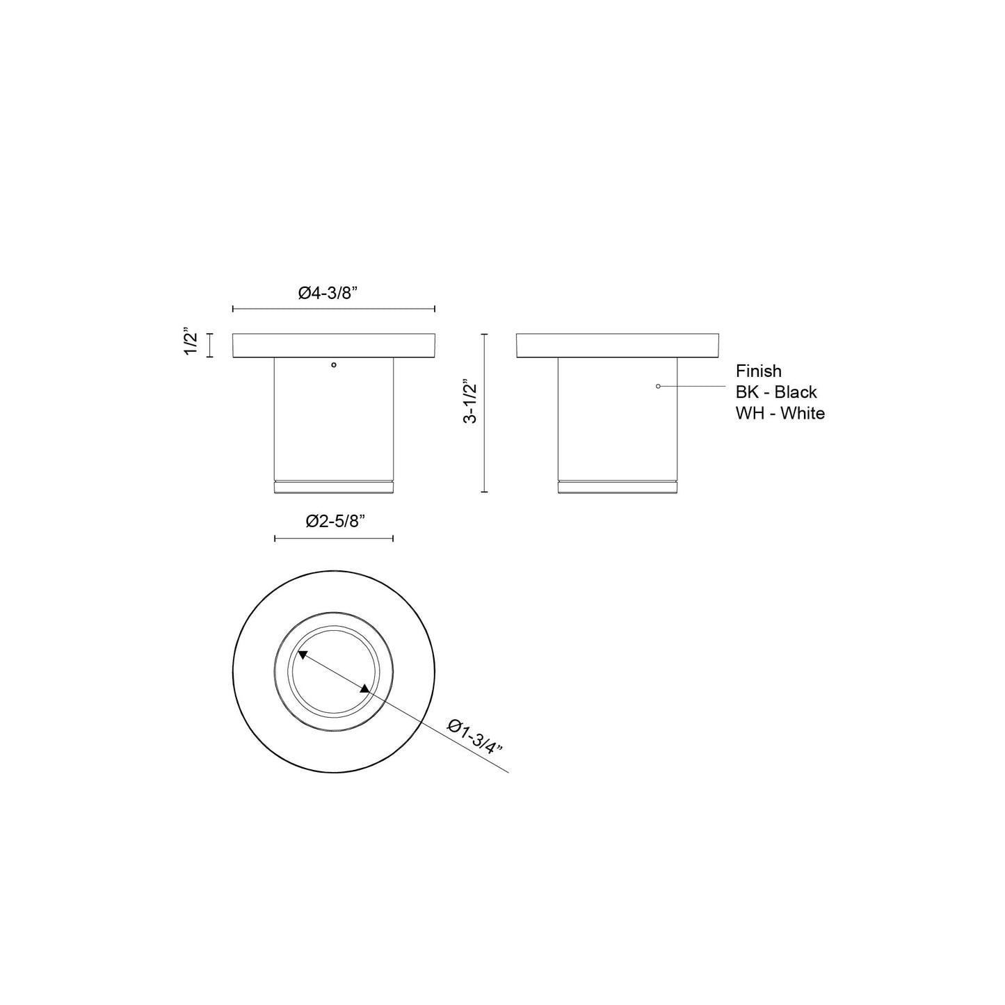 Nordic 3-in (2-in Dia.) Exterior Ceiling