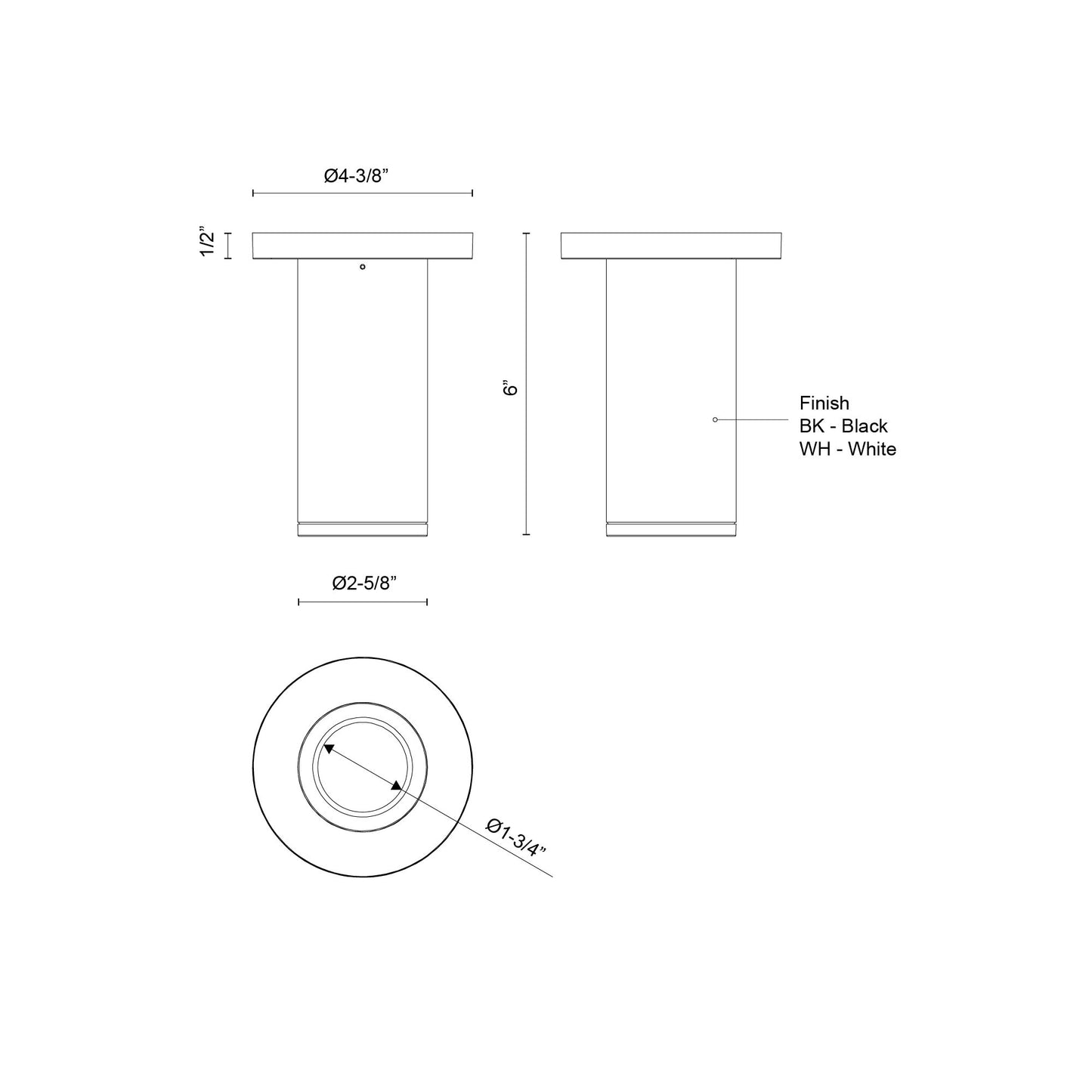 Nordic 6-in (2-in Dia.) Exterior Ceiling