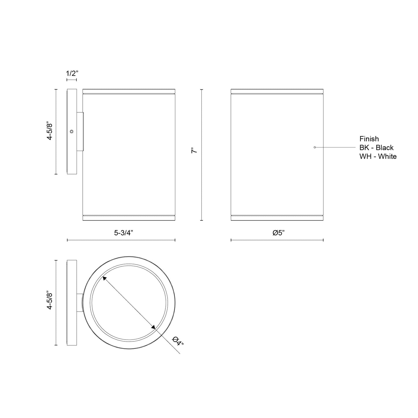 Nordic 7-in (5-in Dia.) Exterior Wall