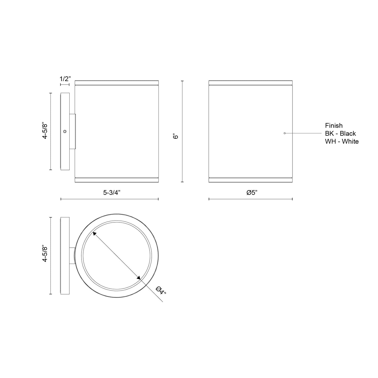 Nordic 6-in (5-in Dia.) Exterior Wall