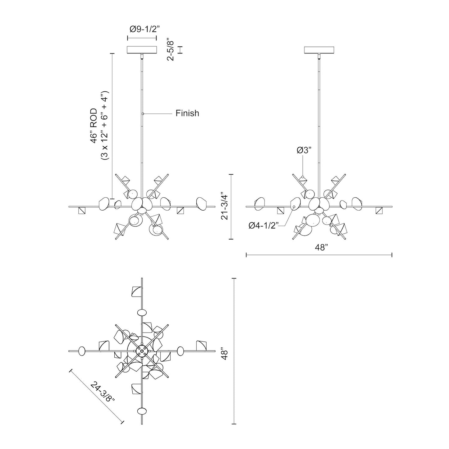 Geode 48-in Chandelier