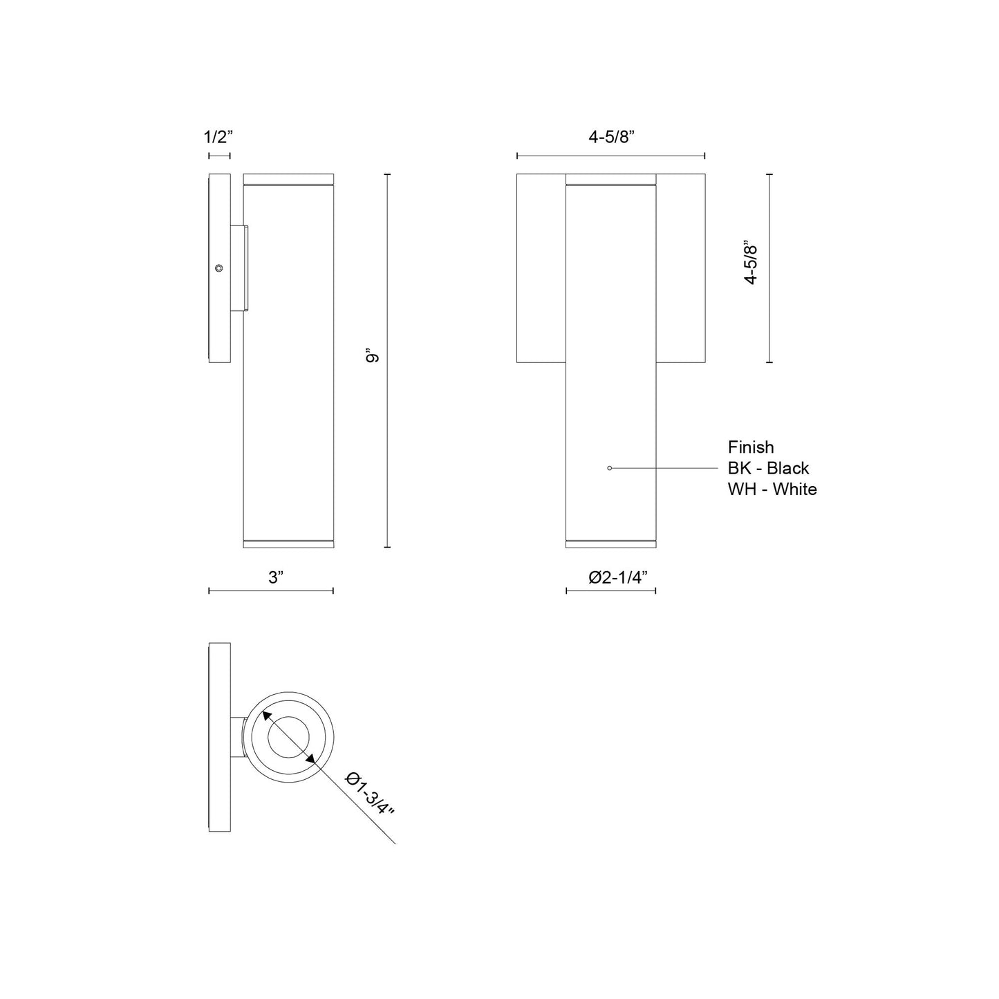 Lorna 9-in (2-in Dia.) Interior/Exterior Wall Sconce