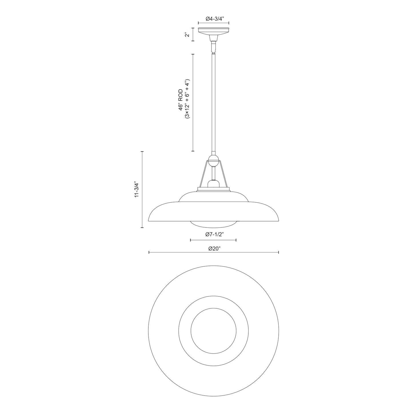 Palmetto 20-in Pendant