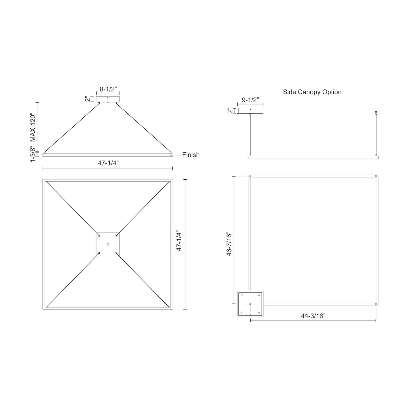 Piazza 48-in Pendant