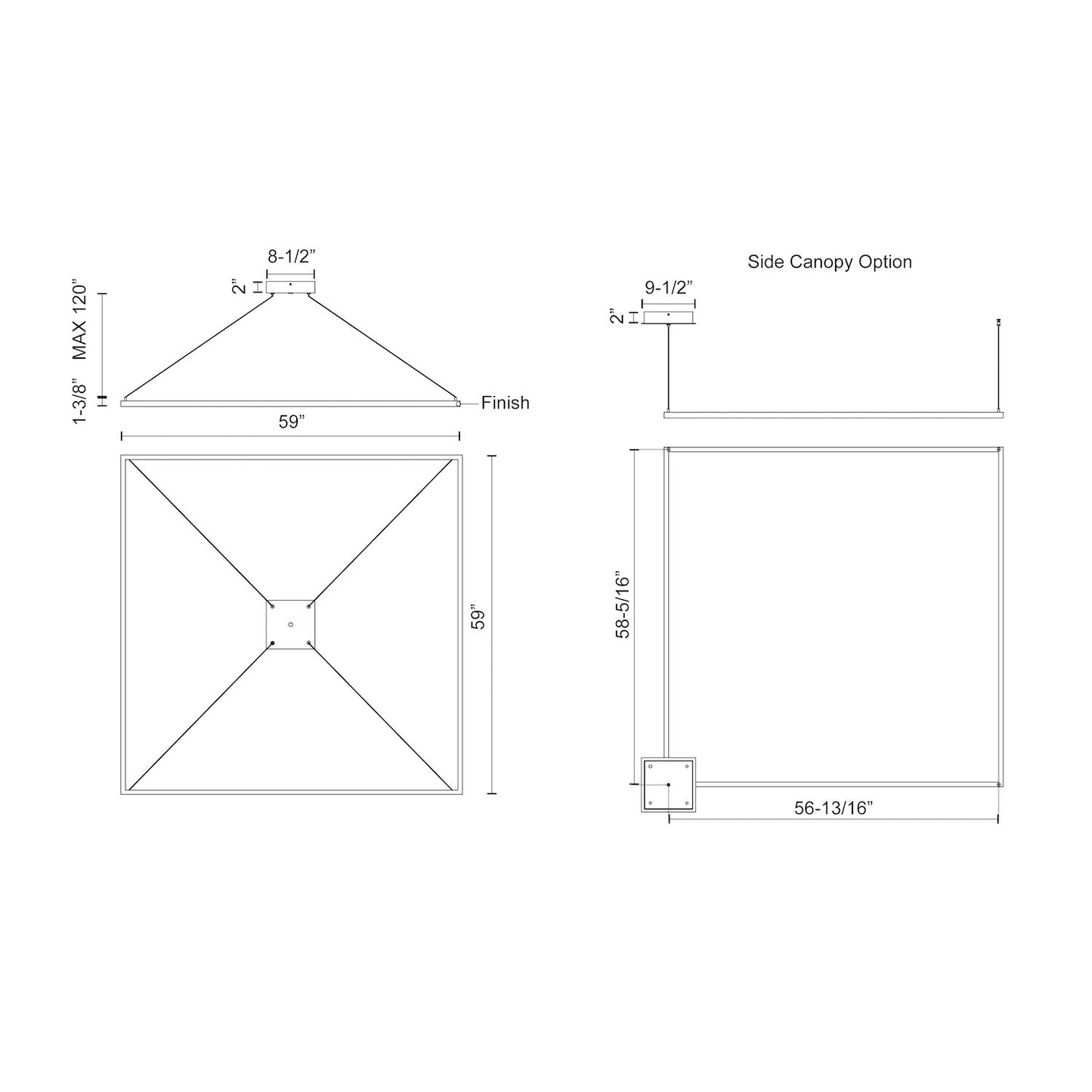 Piazza 60-in Pendant