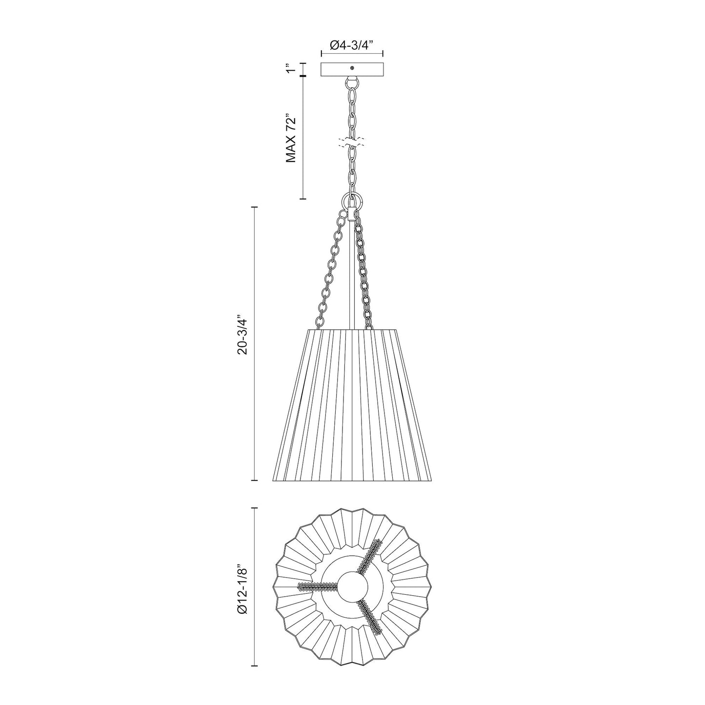 Plisse 12-in Pendant