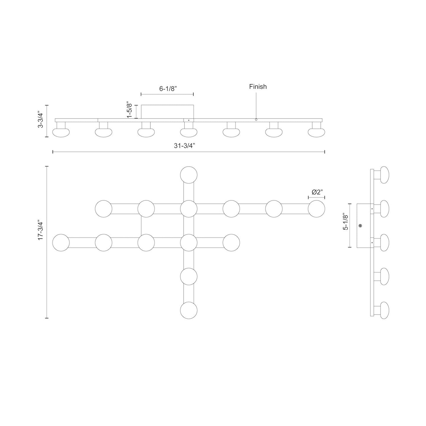 Rezz 32-in Flush Mount