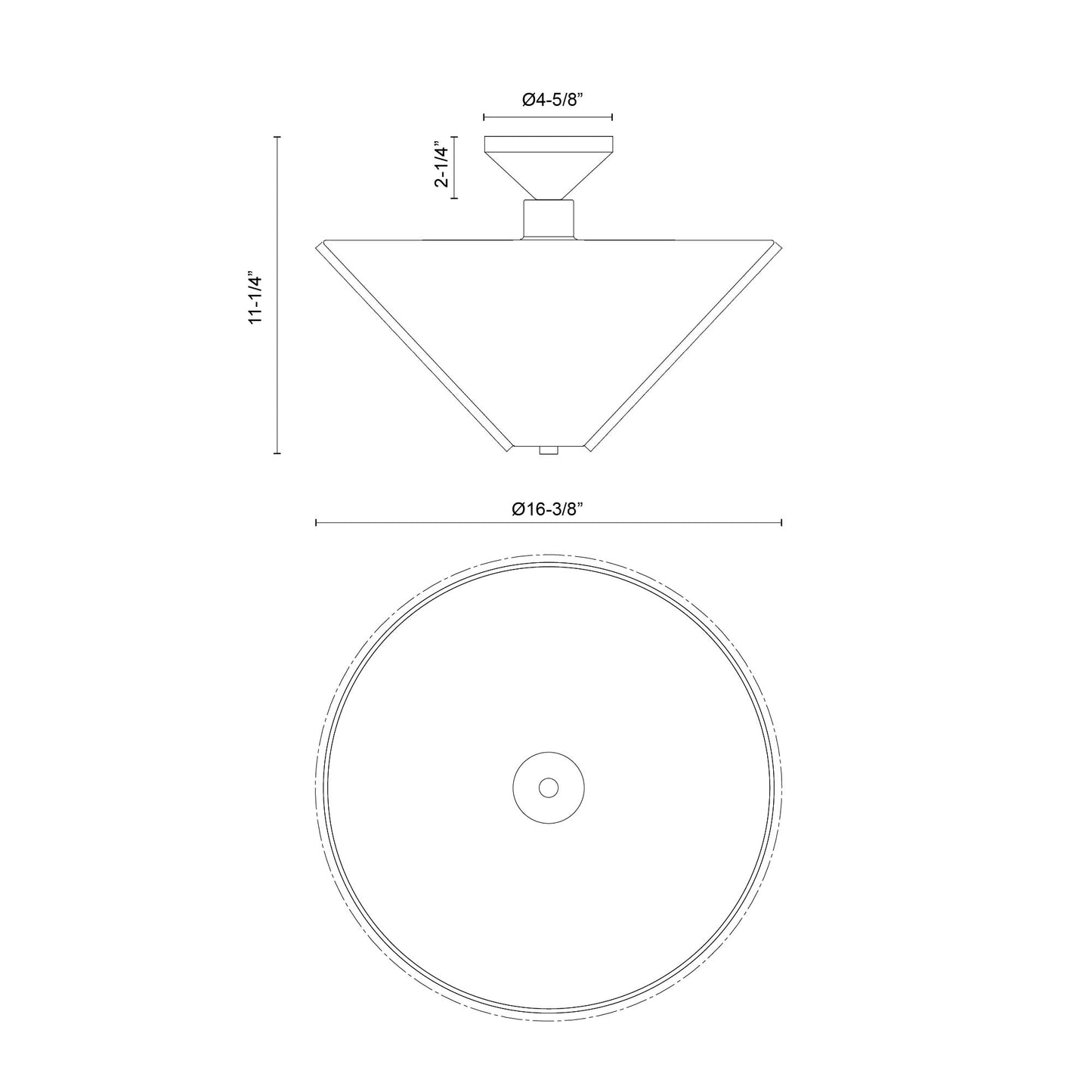 Bridgette 16-in Semi-Flush Mount
