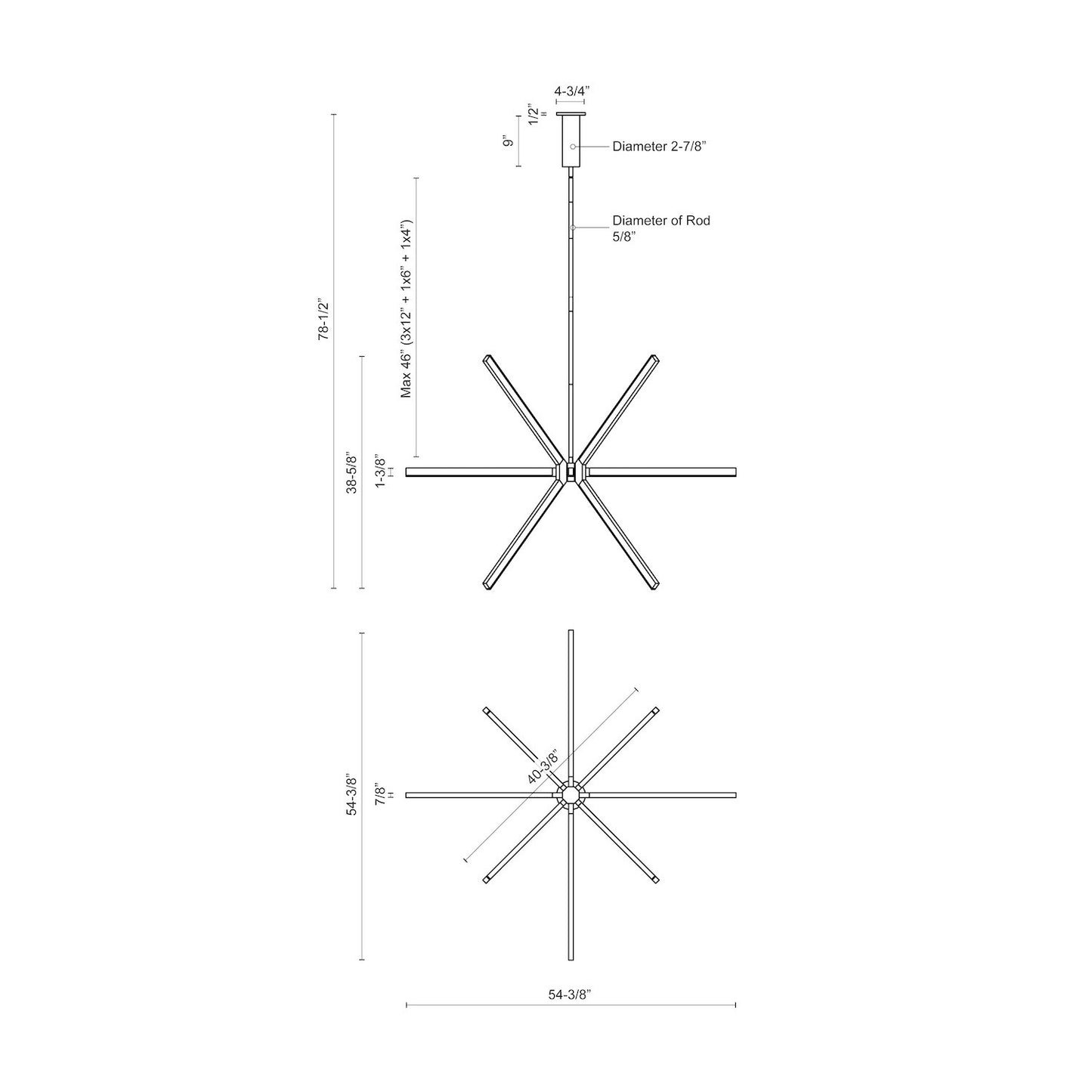 Sirius 56-in Chandelier
