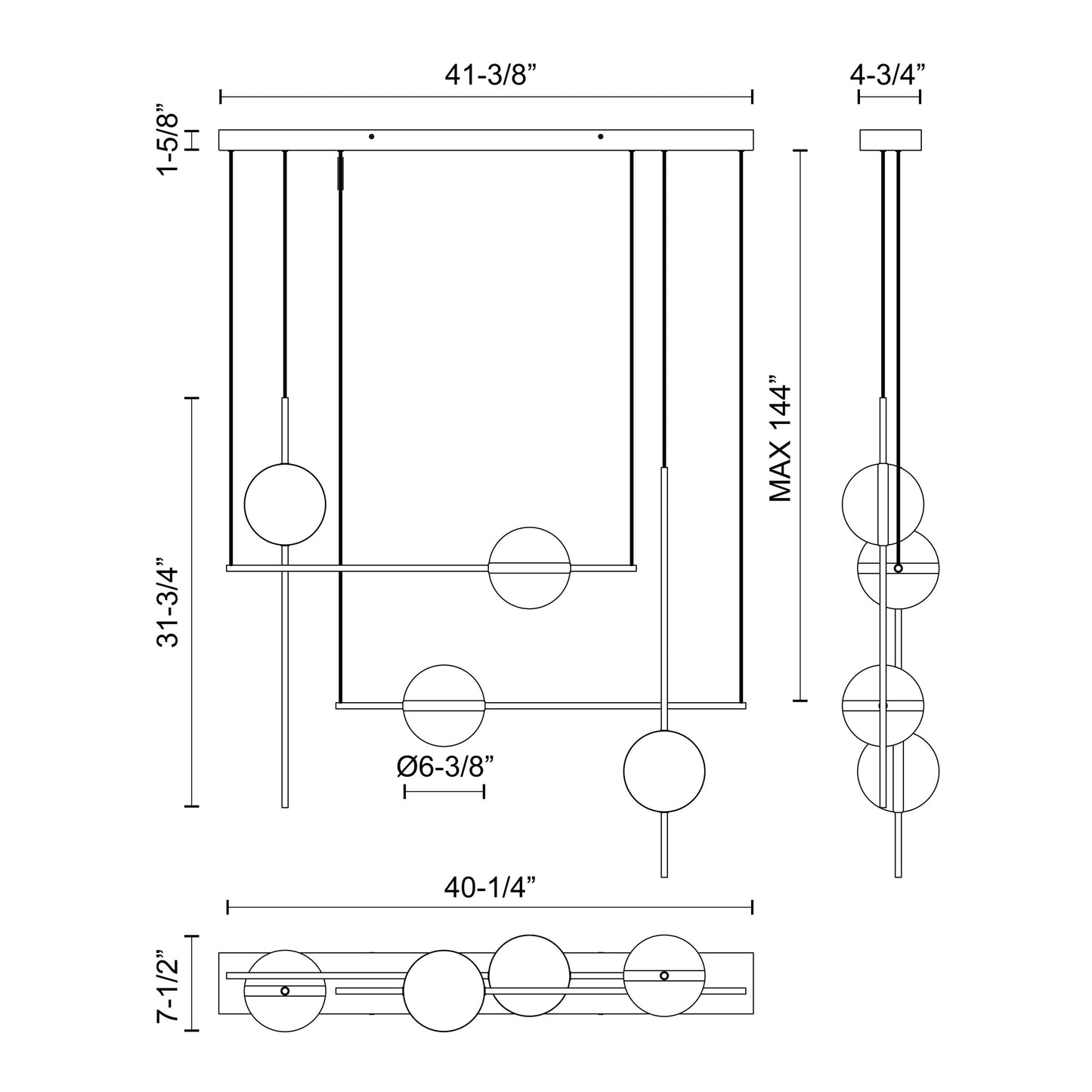 Tagliato 40-in Linear Pendant