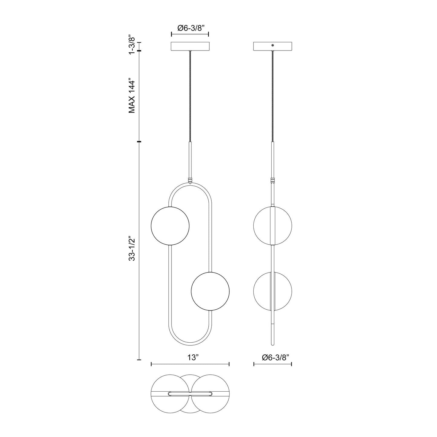 Tagliato 2 Head Pendant