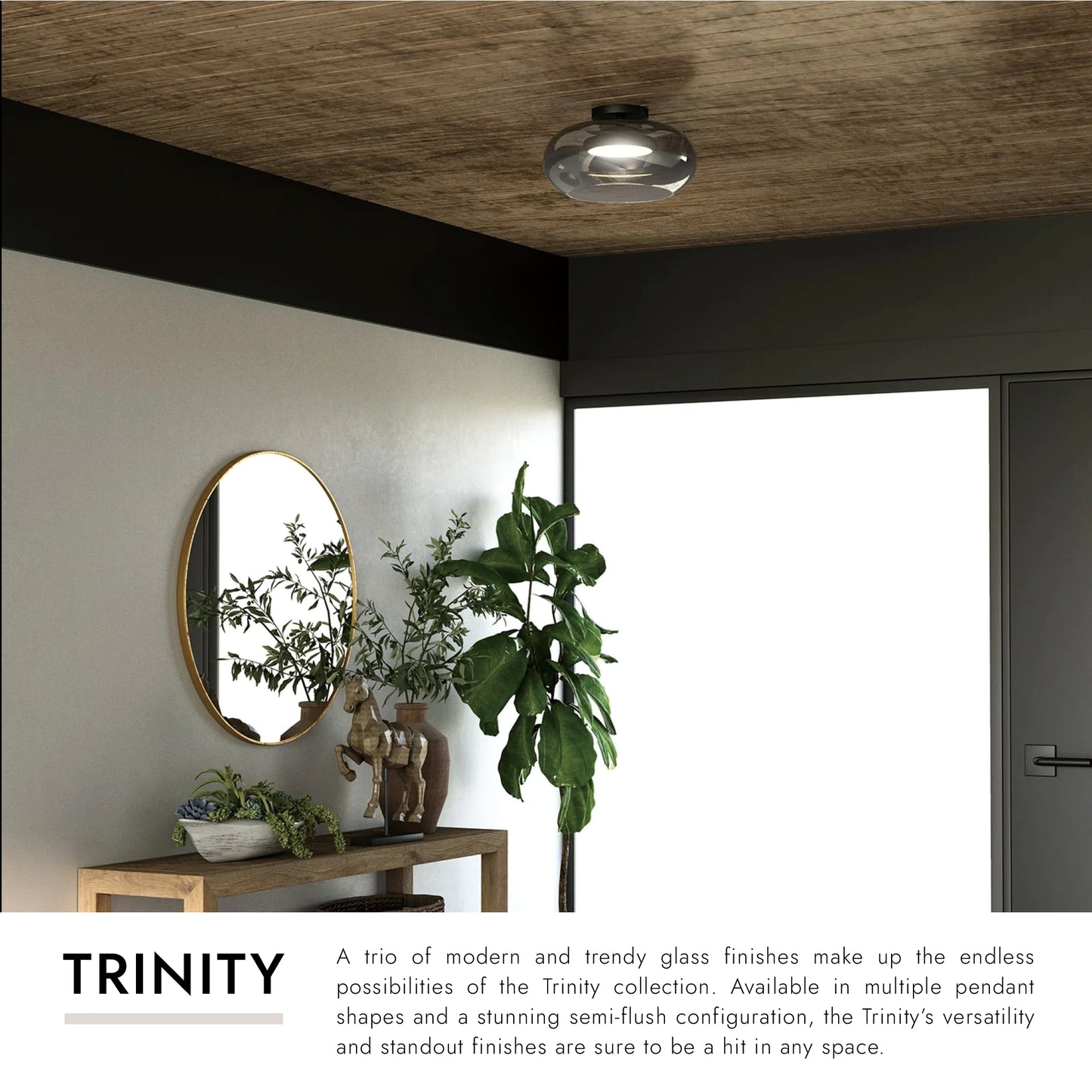 Trinity 14-in Semi-Flush Mount