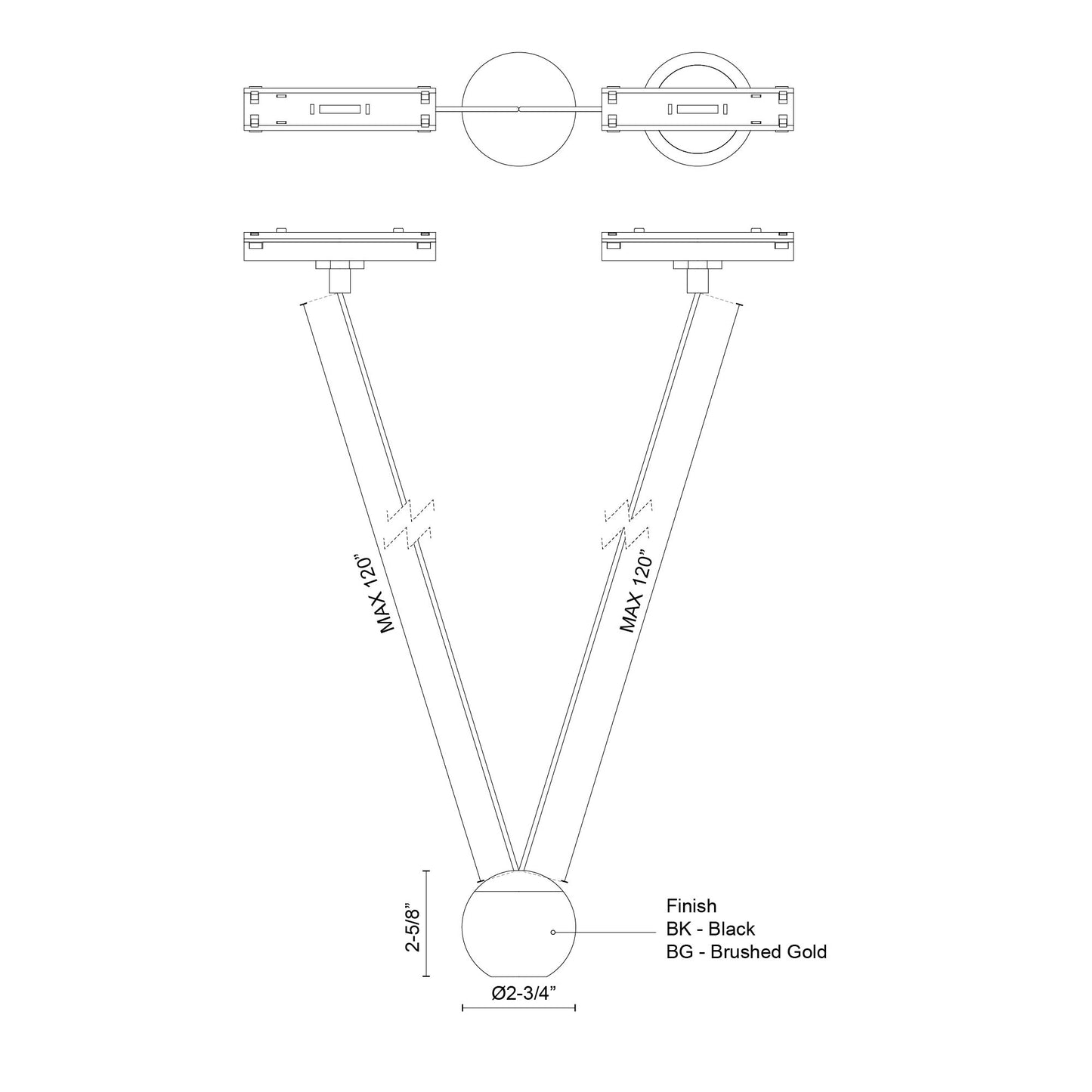 Faria Double 3-in Trilo Track Pendant
