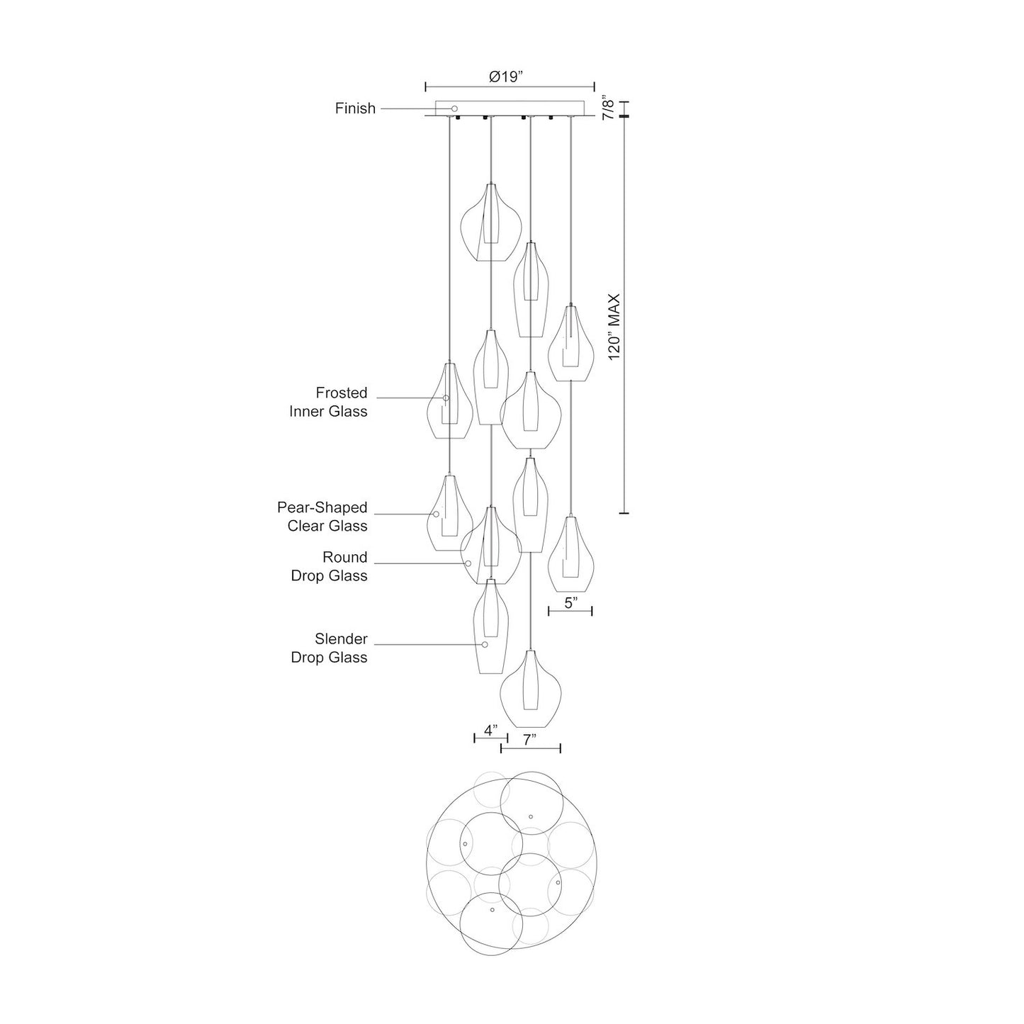 Victoria 12 Head Multi Pendant
