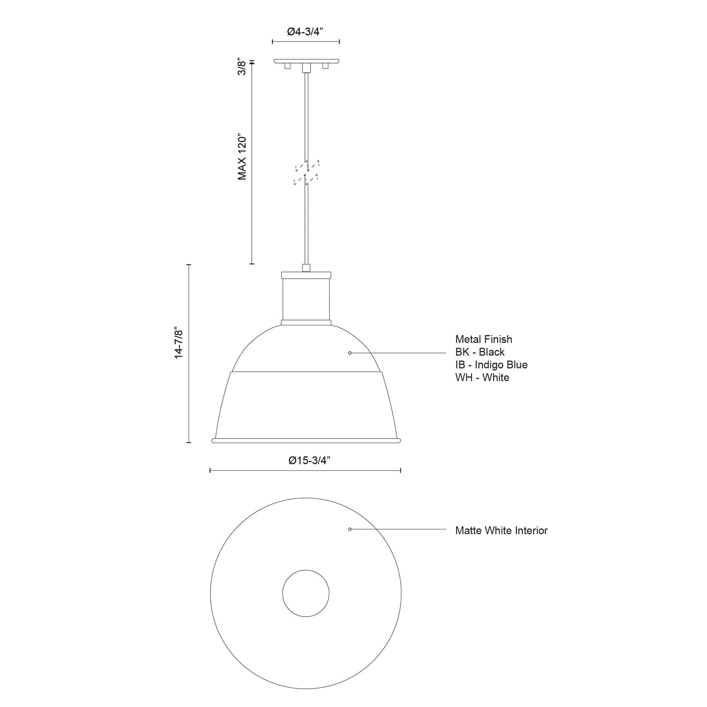 Irving 16-in Pendant