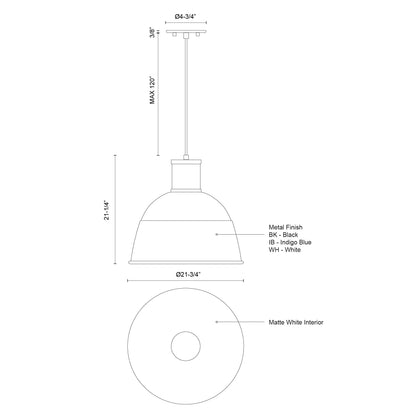 Irving 22-in Pendant