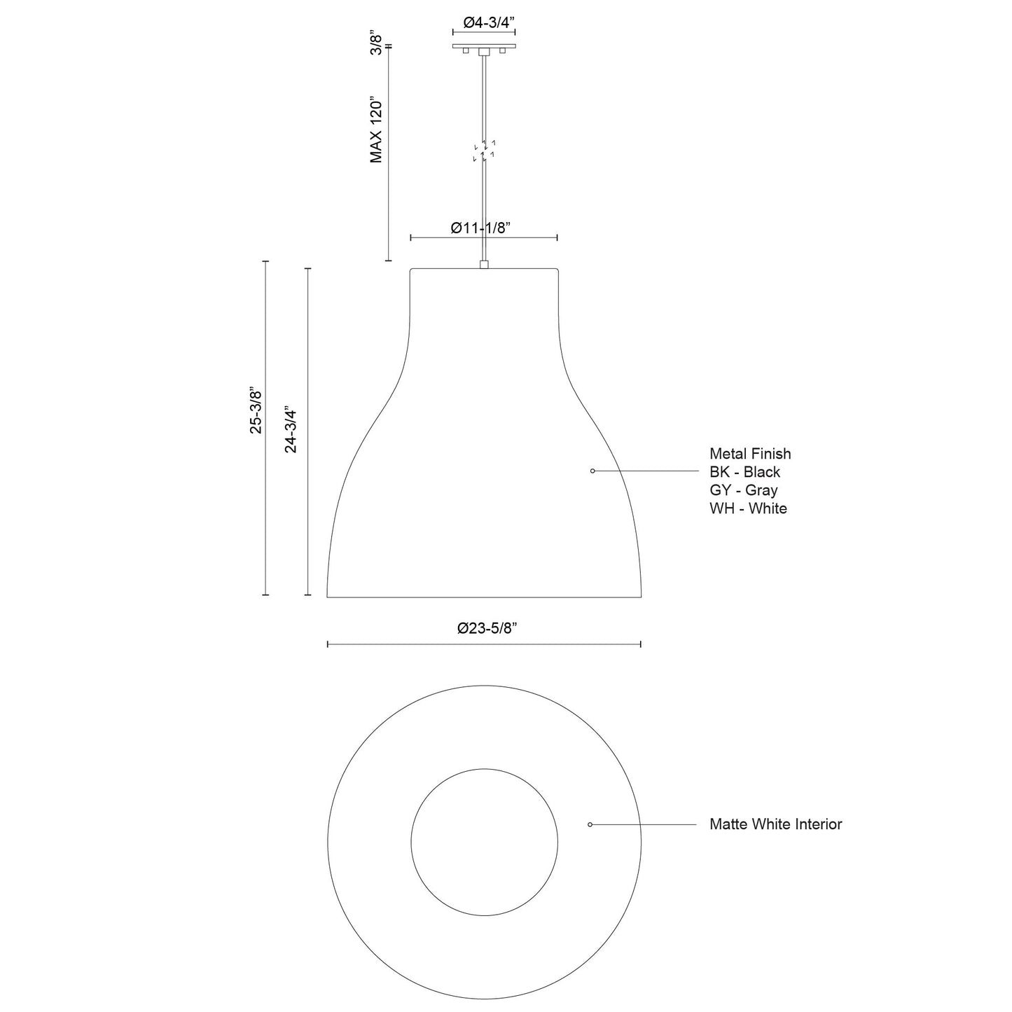 Cradle 24-in Pendant