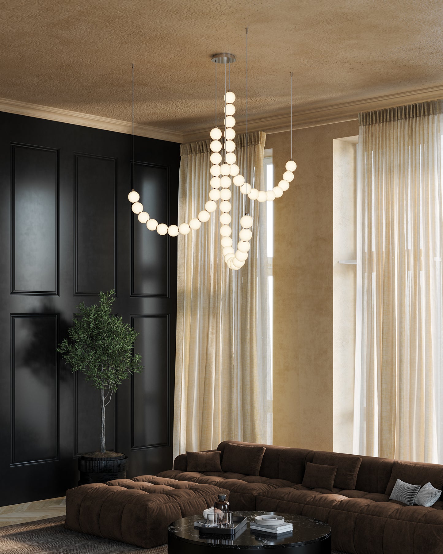 Akoya 54-in 3-Head Chandelier