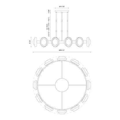 Alonso 50-in Chandelier