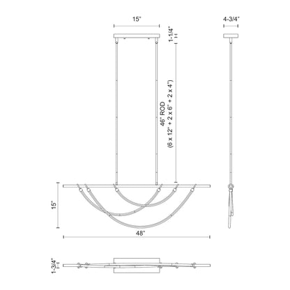 Aryas 48-in Linear Pendant