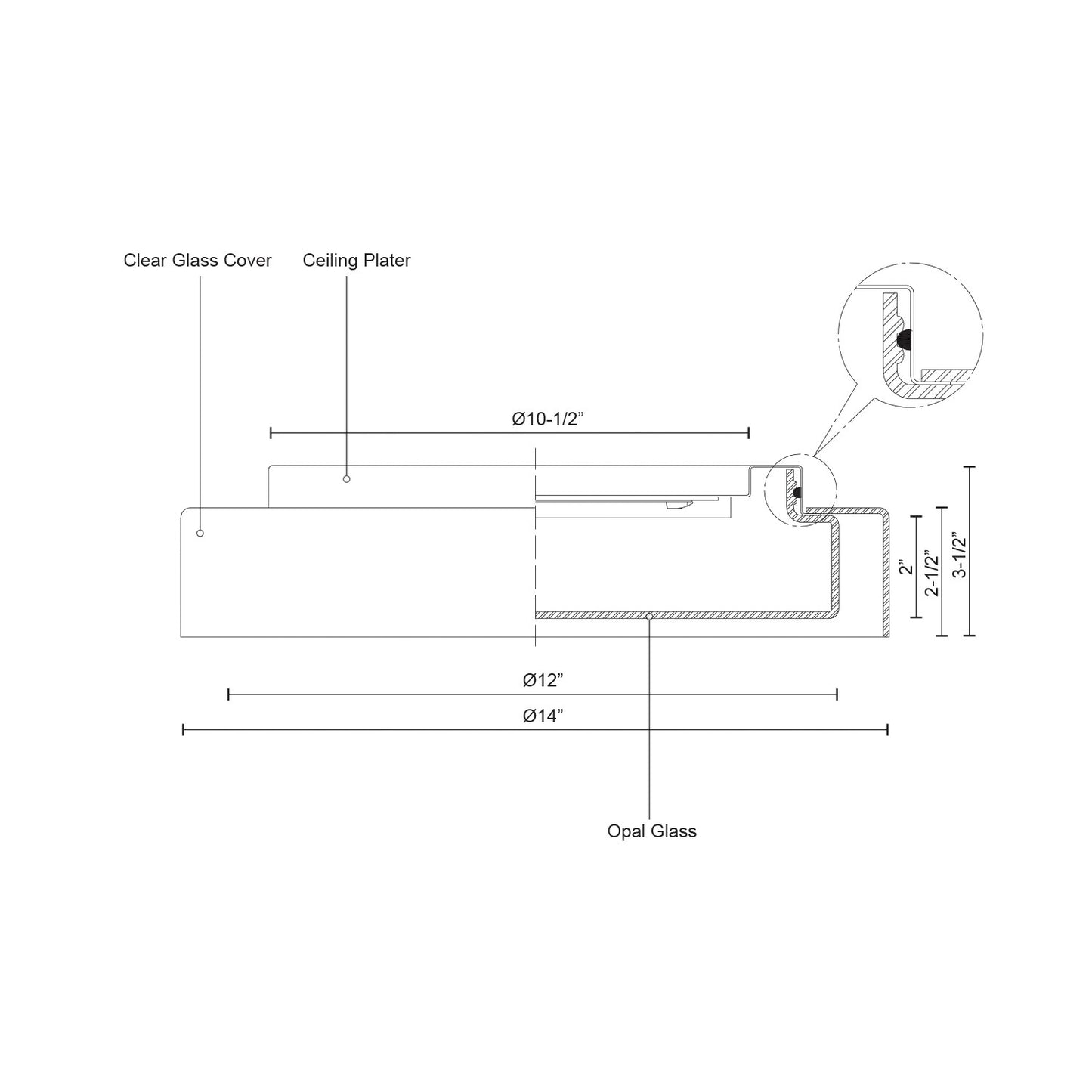 Aston 14-in Flush Mount