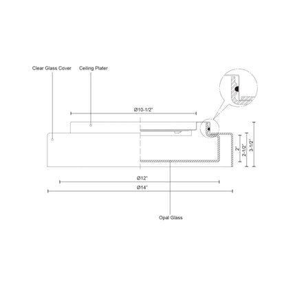 Aston 14-in Flush Mount