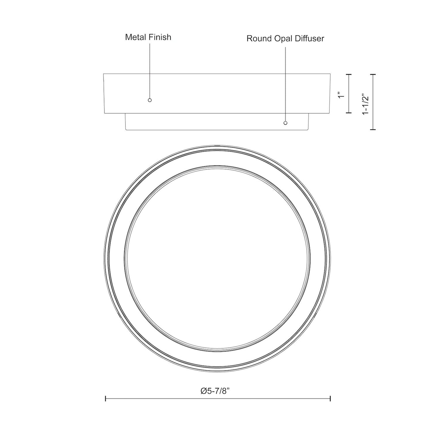 Bailey 5-in Exterior Ceiling