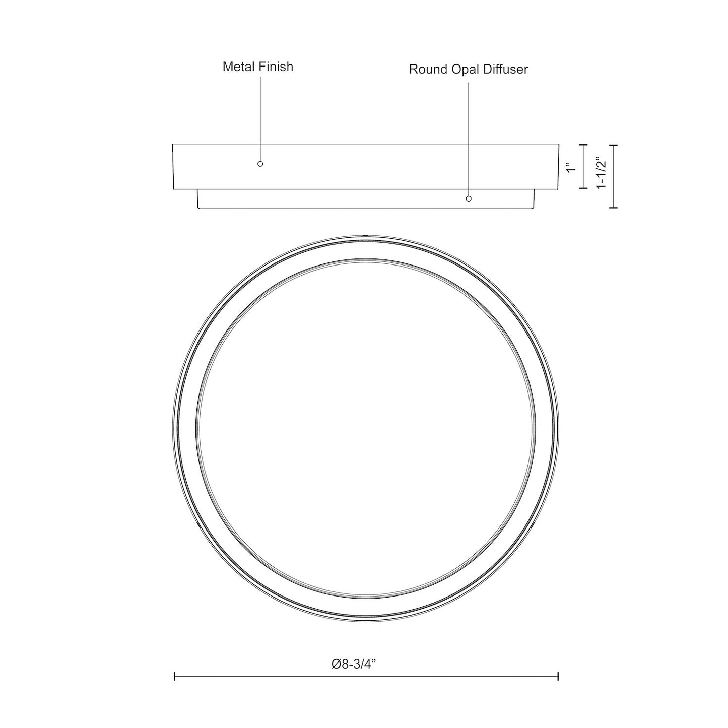 Bailey 8-in Exterior Ceiling