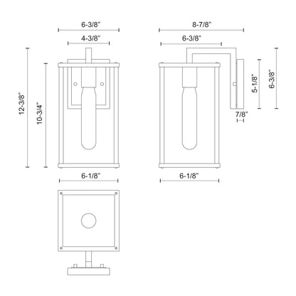 Brentwood 12-in Exterior Wall Sconce