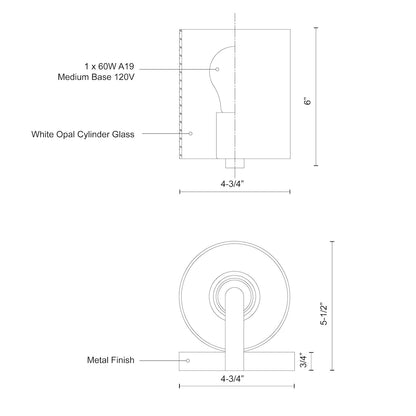 Bridgewater 5-in Vanity Light