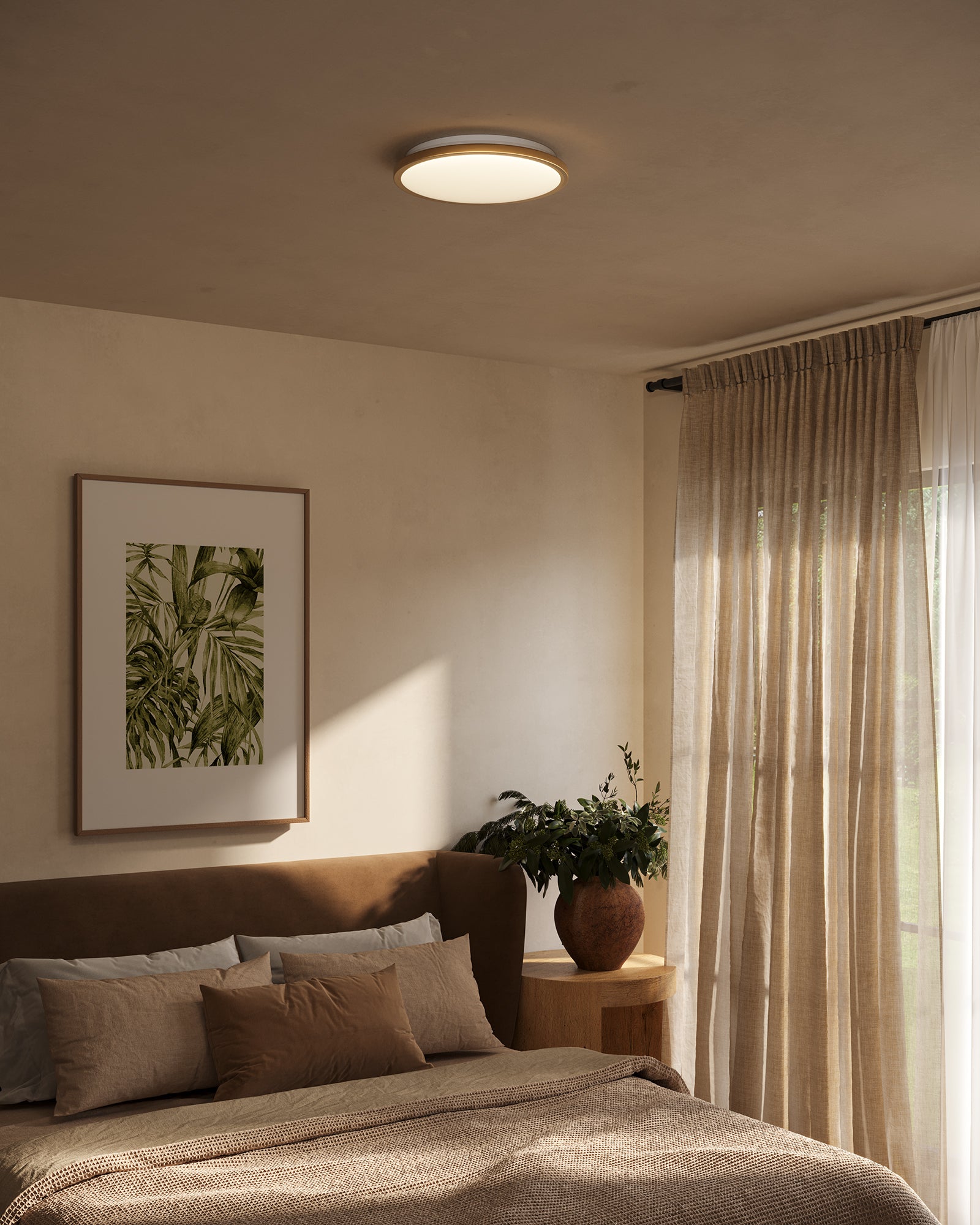 【ヌメクロコ】(ナチュラル)　firebird【Pochu】 ラウンドミニマム Brook 15-in Flush Mount – Kuzco Lighting
