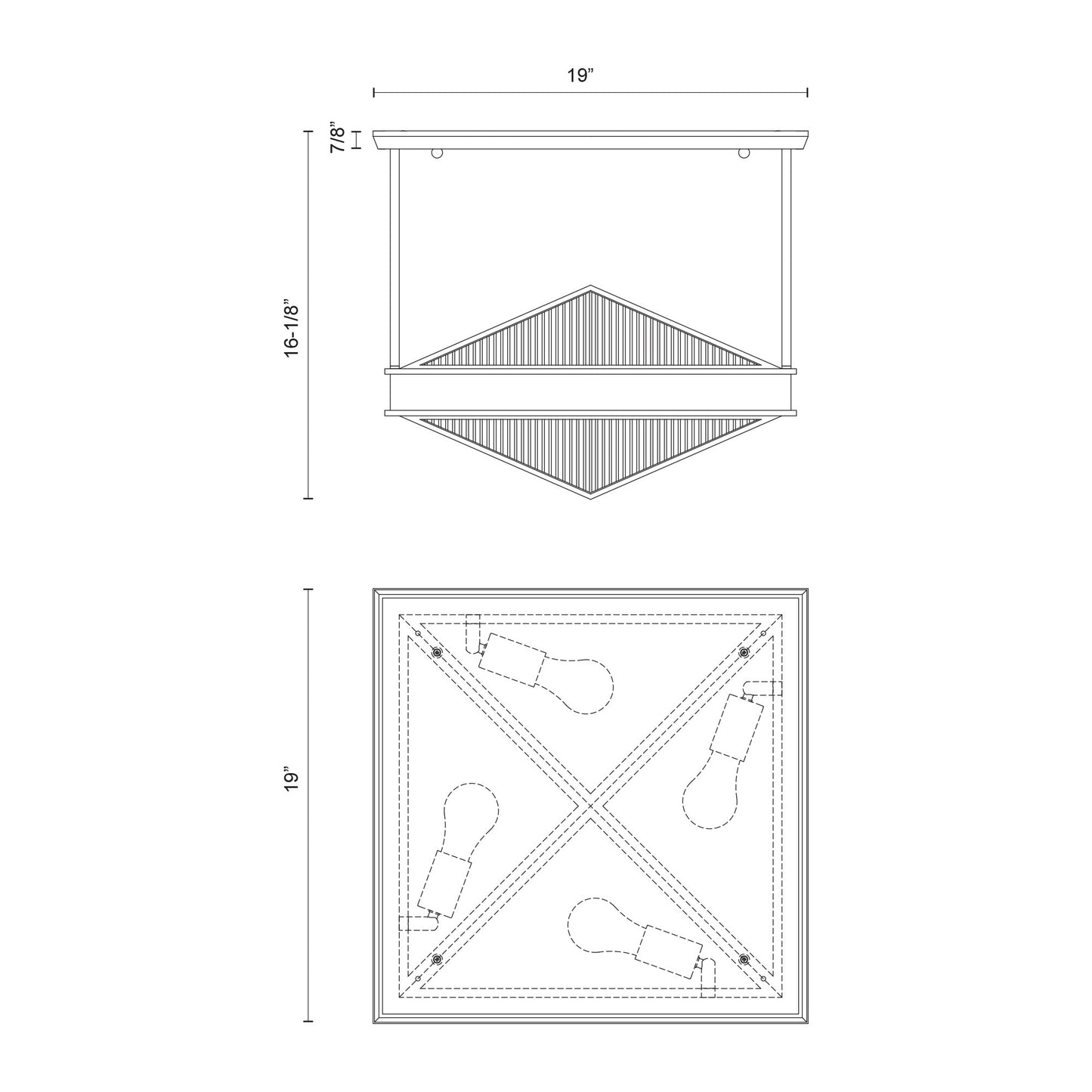 Cairo 19-in Semi-Flush Mount