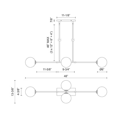 Cassia 48-in Linear Pendant