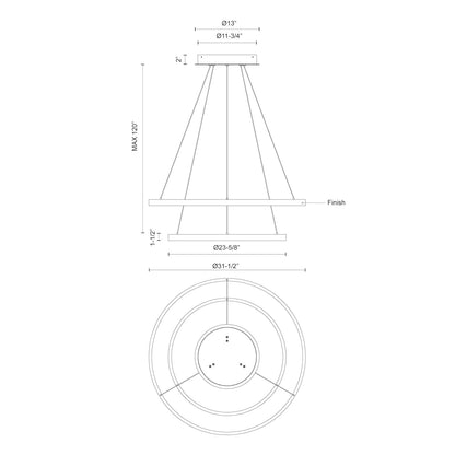 Cerchio 32-in Chandelier