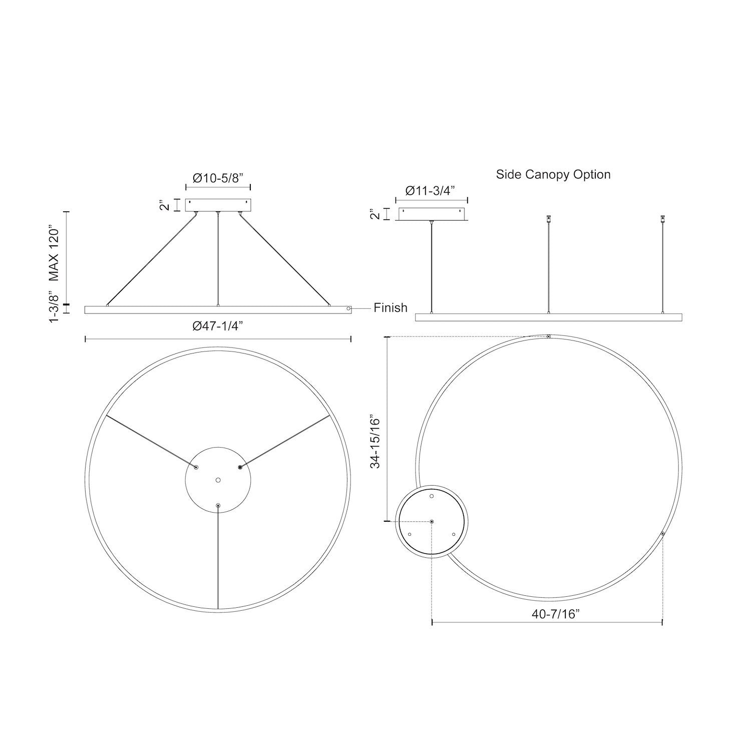 Suspendu cerchio PD87148-BK main image 0