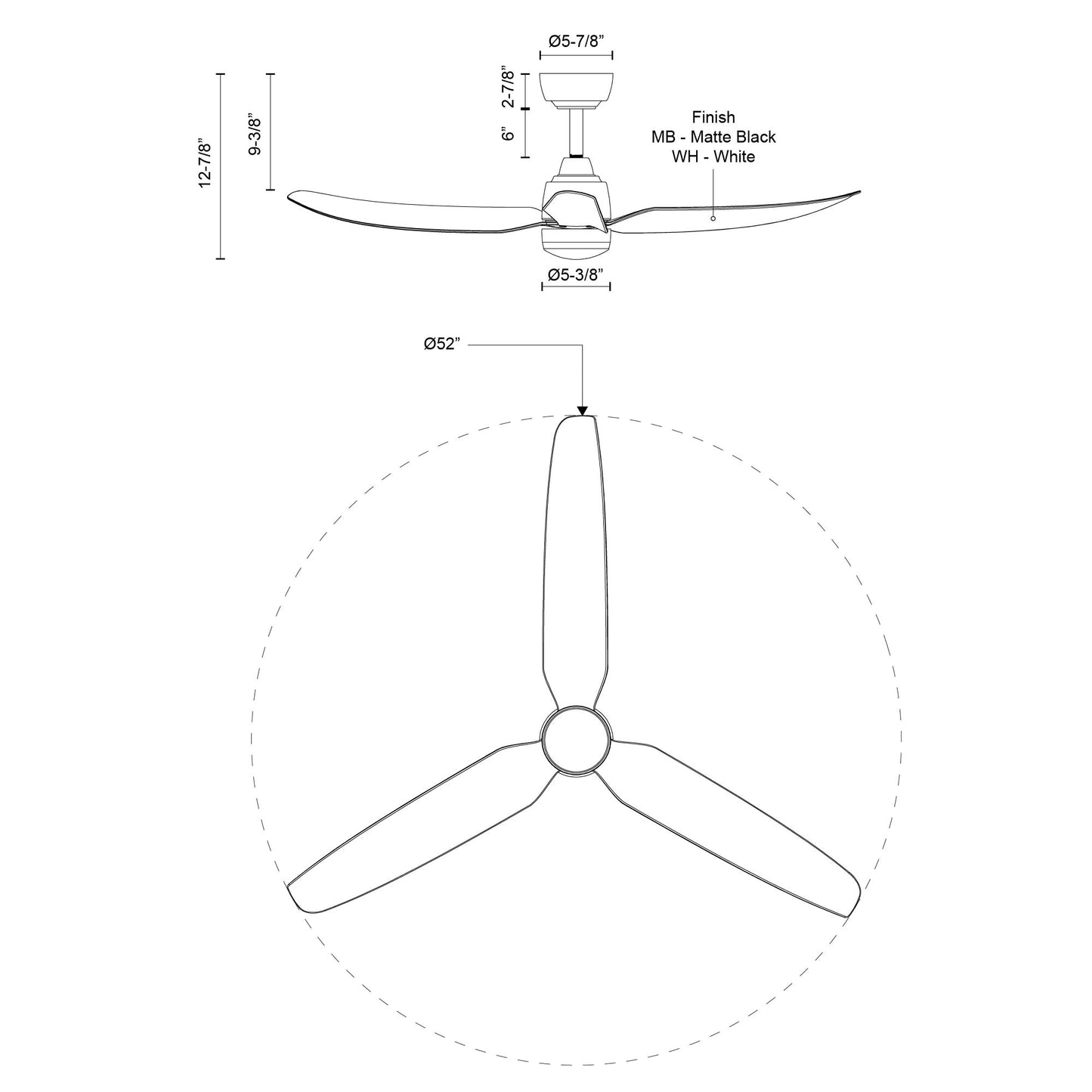 Hugo 52-in Exterior Ceiling Fan