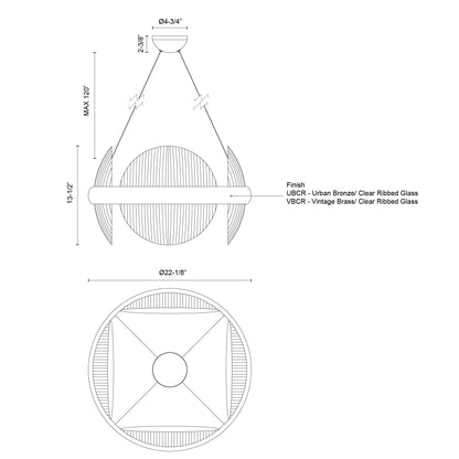 Taurus 22-in Chandelier