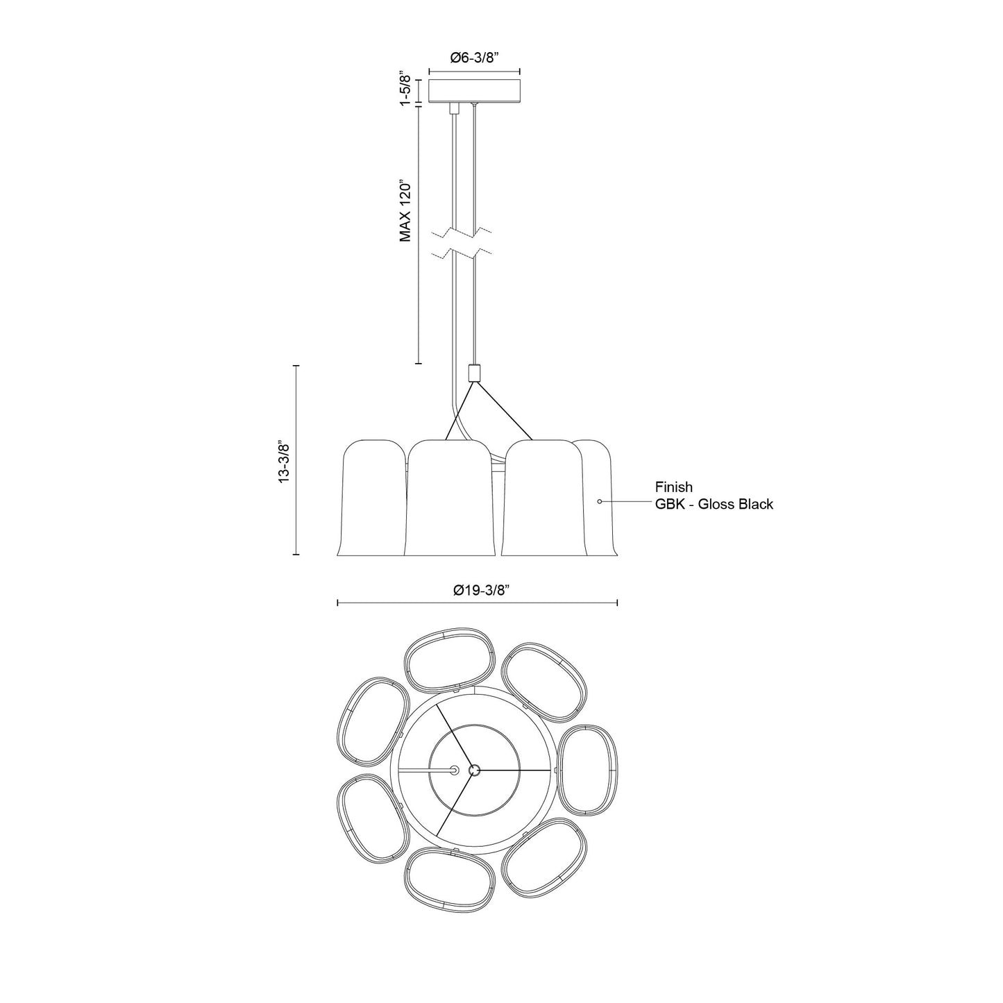 Bell 20-in Chandelier