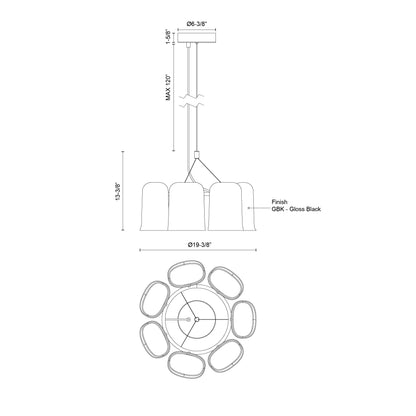 Bell 20-in Chandelier