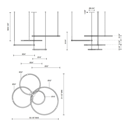 Bruni 55-in Chandelier