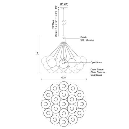 Bolla 28-in Chandelier