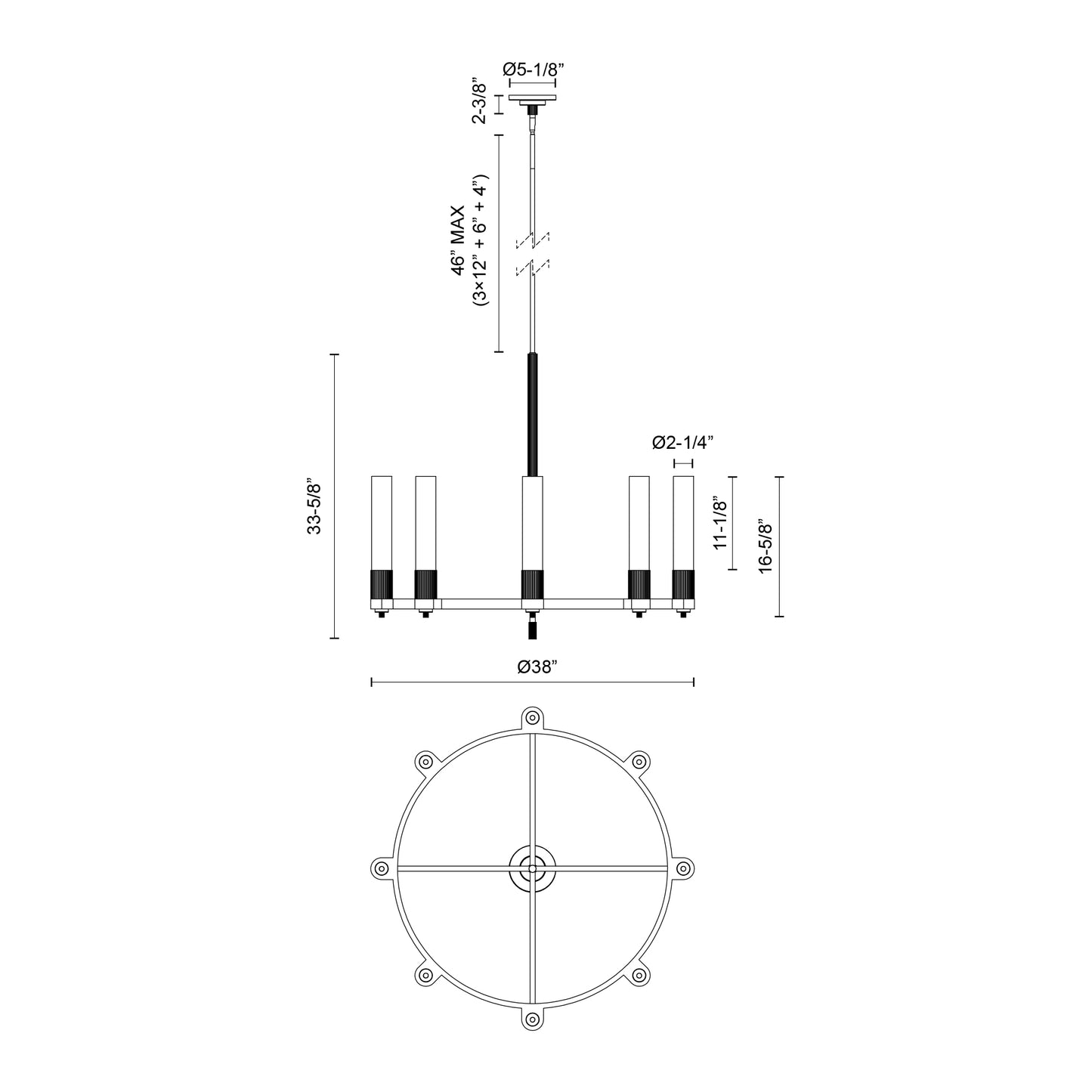 Rue 38-in Chandelier