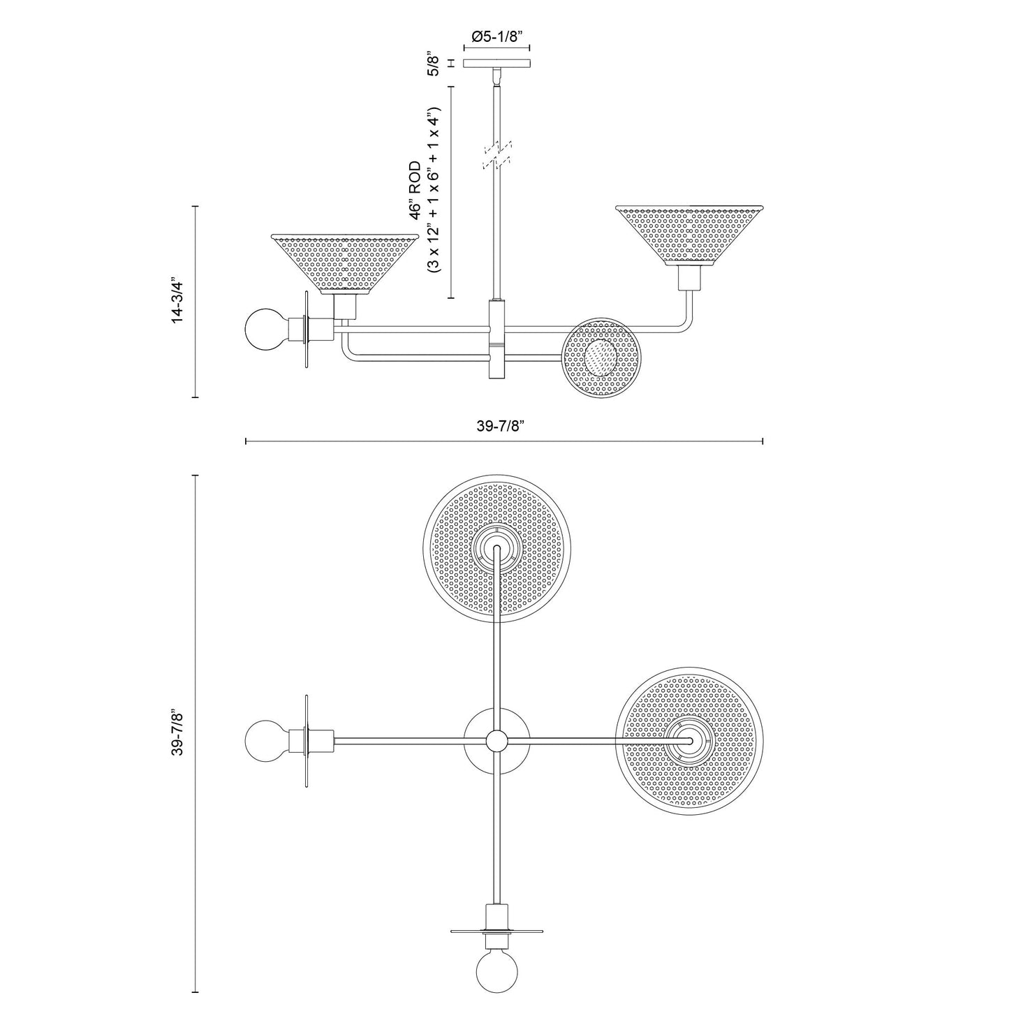 Piper 38-in Chandelier